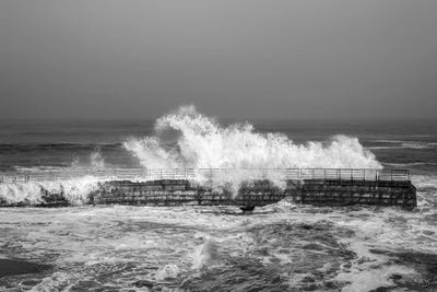 Spring Leaves - Canvas Prints: La Jolla, Ca - Children'S Pool Seawall Impact by Joseph S. Giacalone