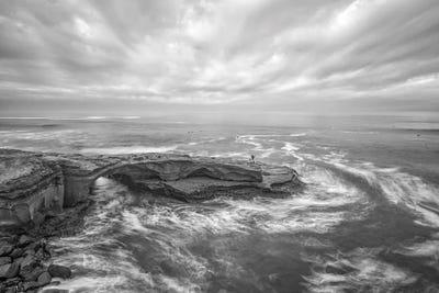 Canvas Print: Sunset Cliffs Natural Park, San Diego - Classic Monochrome by Joseph S. Giacalone - thumbnail