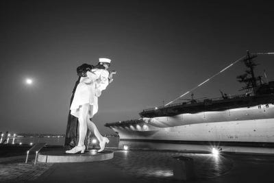 Canvas Print: Kissing Statue By Moonlight - San Diego California by Joseph S. Giacalone - thumbnail