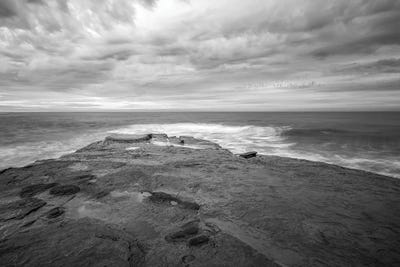 Joseph S. Giacalone - Gallery Posters: Stone And Clouds Monochrome - La Jolla Coast by Joseph S. Giacalone