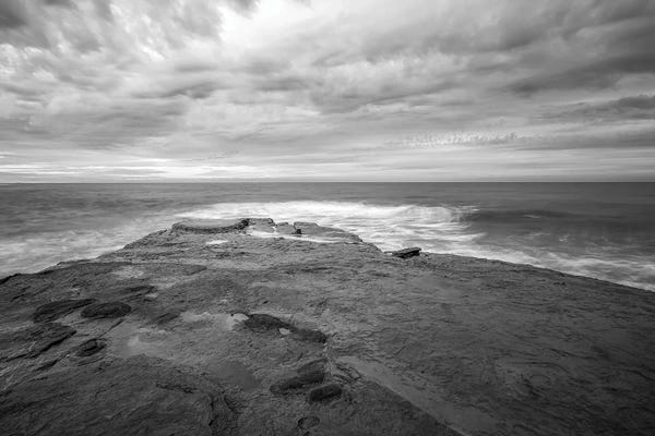 Stone And Clouds Monochrome - La Jolla Coast