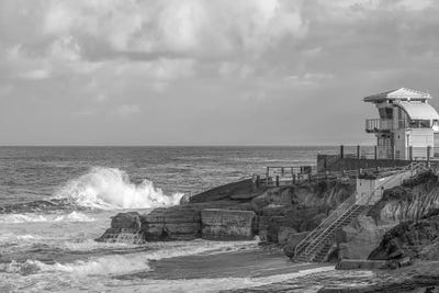 Joseph S. Giacalone - Gallery Posters: Splash And Crash Monochrome - La Jolla Coast by Joseph S. Giacalone