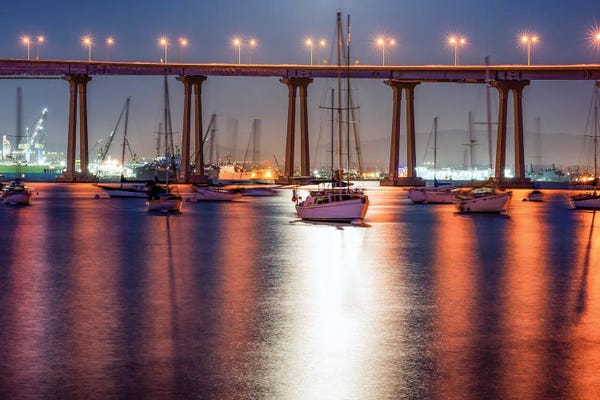 Harbors: A Bright Coronado Night by Joseph S. Giacalone