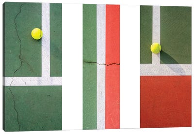 Balls On The Court I Canvas Art Print - Tennis Art
