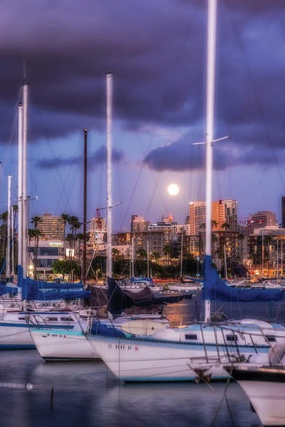 Harbor Moon by Joseph S. Giacalone canvas print
