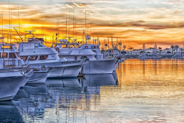 Fishing Boats At Sunrise by Joseph S. Giacalone wall art