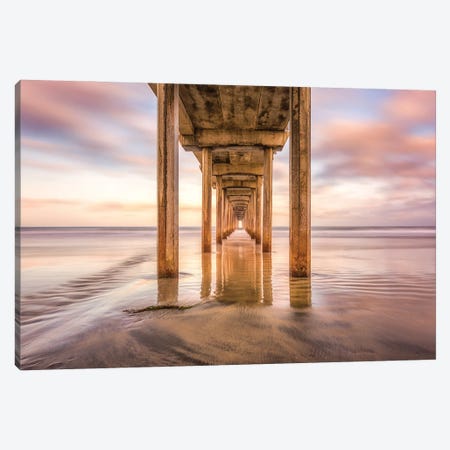 Rooted In Sand, Scripps Pier Canvas Print #JGL267} by Joseph S. Giacalone Canvas Art