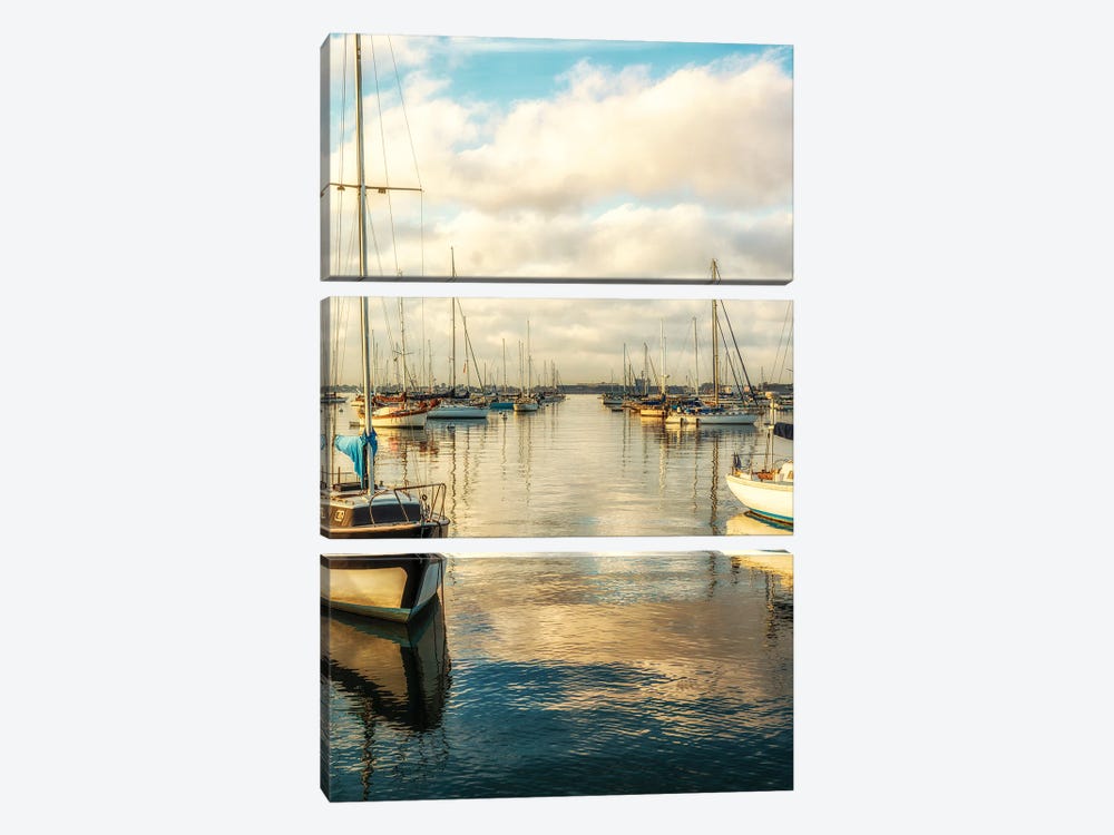 Copper Tone Morning, San Diego Harbor by Joseph S. Giacalone 3-piece Canvas Art