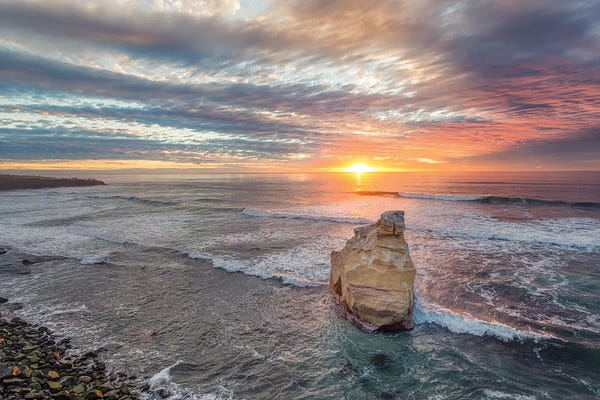 Rocky Beaches: Sunset From Sunset Cliffs, San Diego by Joseph S. Giacalone