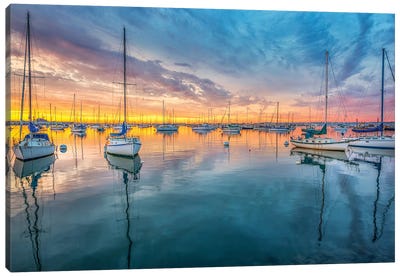 November Sunset, San Diego Harbor Canvas Art Print - Harbor & Port Art