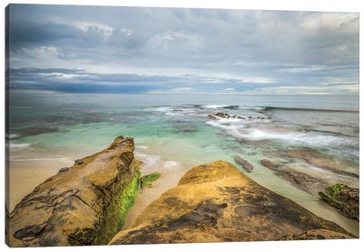 Points To The Sea, Windansea Beach Canvas Art Print - Rocky Beach Art