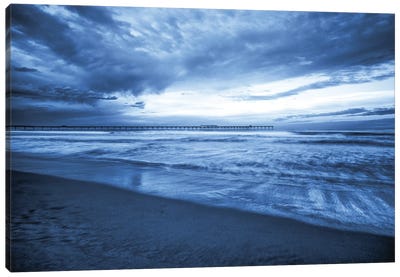 A Blue November, Ocean Beach, San Diego Canvas Art Print - Dock & Pier Art
