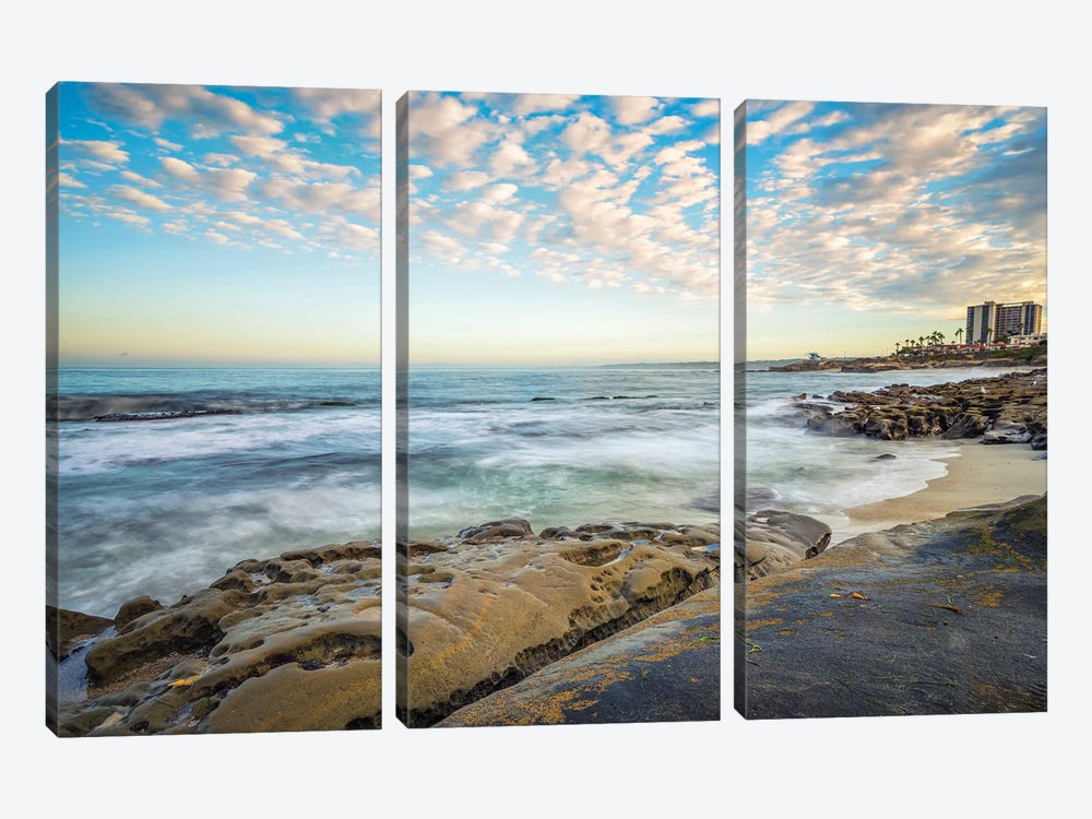 The La Jolla Coast From Hospital's Reef by Joseph S. Giacalone 3-piece Canvas Artwork