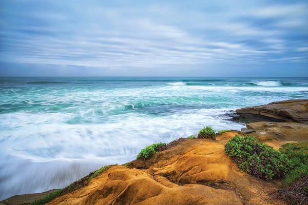 San Diego: On A Cliff From Above Wipeout Beach, La Jolla by Joseph S. Giacalone
