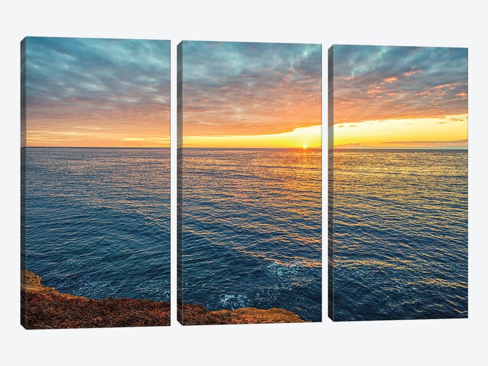 Sunset From The Edge, Sunset Cliffs Natural Park by Joseph S. Giacalone 3-piece Canvas Art Print