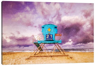 Tower 21 Ponto Beach Canvas Art Print - Sunset Shades