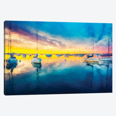 Perfect San Diego Harbor Sunset Canvas Print #JGL386} by Joseph S. Giacalone Canvas Art Print