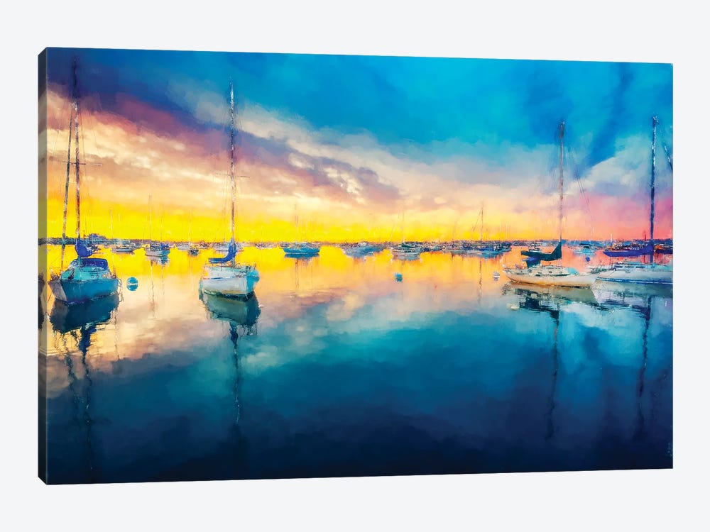 Perfect San Diego Harbor Sunset by Joseph S. Giacalone 1-piece Canvas Art