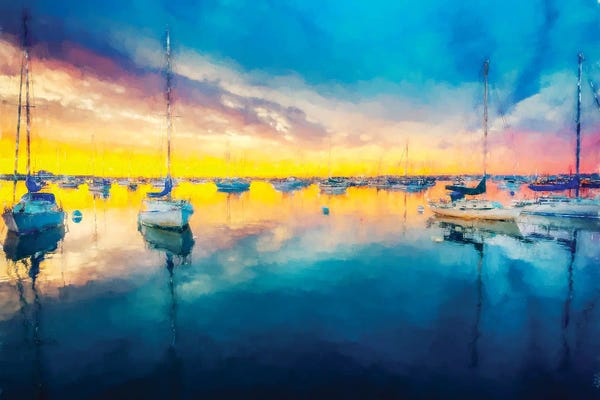 Harbors: Perfect San Diego Harbor Sunset by Joseph S. Giacalone
