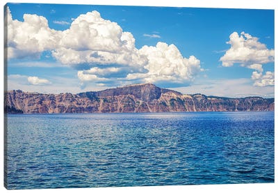 Blue And White Crater Lake National Park Canvas Art Print - Crater Lake National Park