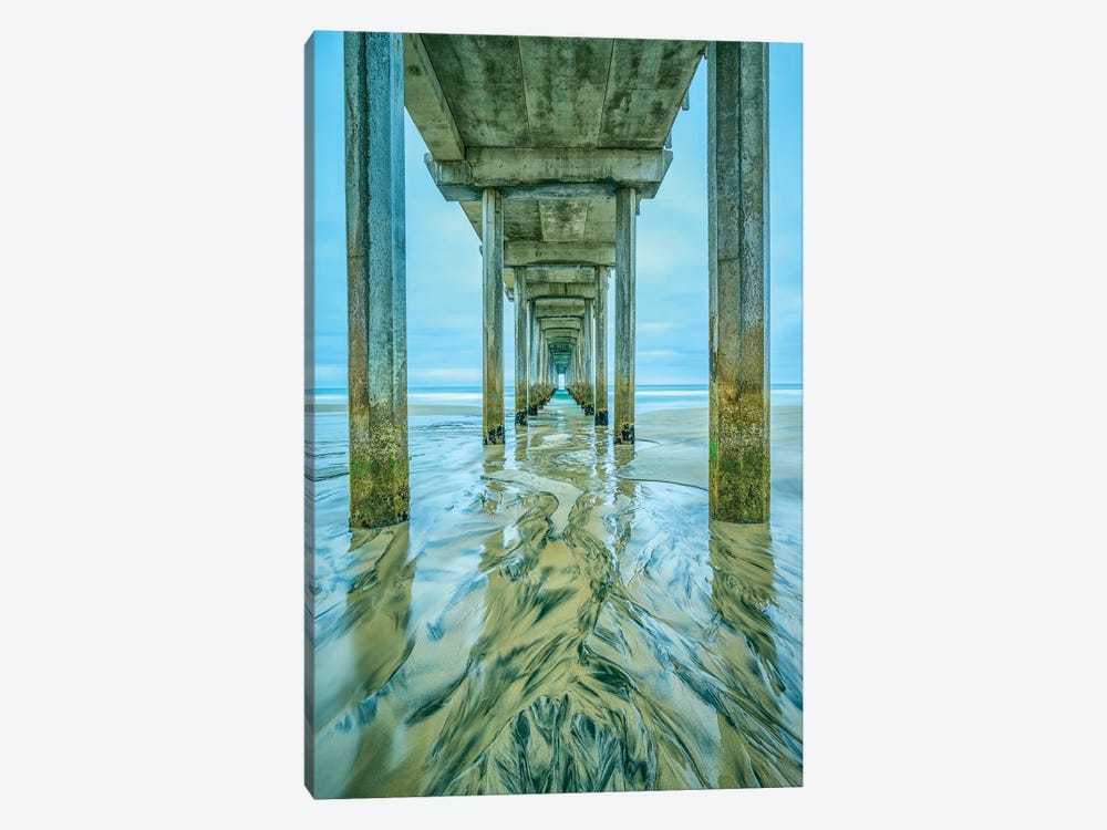 Scripps Pier Shapes In The Sand by Joseph S. Giacalone 1-piece Canvas Art Print