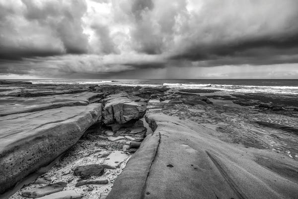 San Diego: Hospital's Reef La Jolla Coast Monochrome by Joseph S. Giacalone