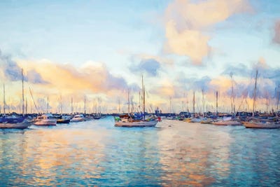 A Nautical Pastel San Diego Harbor by Joseph S. Giacalone canvas print