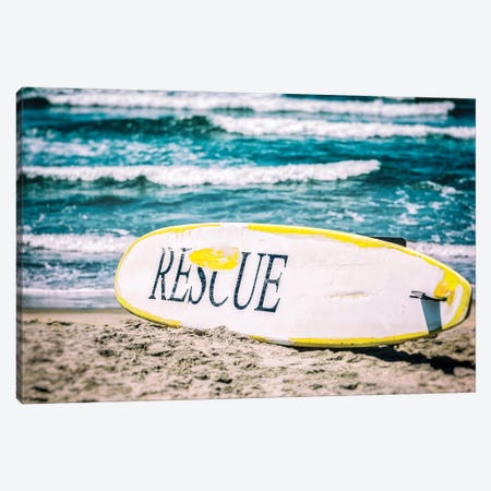 Rescue Board At Ocean Beach, San Diego Canvas Print #JGL422} by Joseph S. Giacalone Art Print