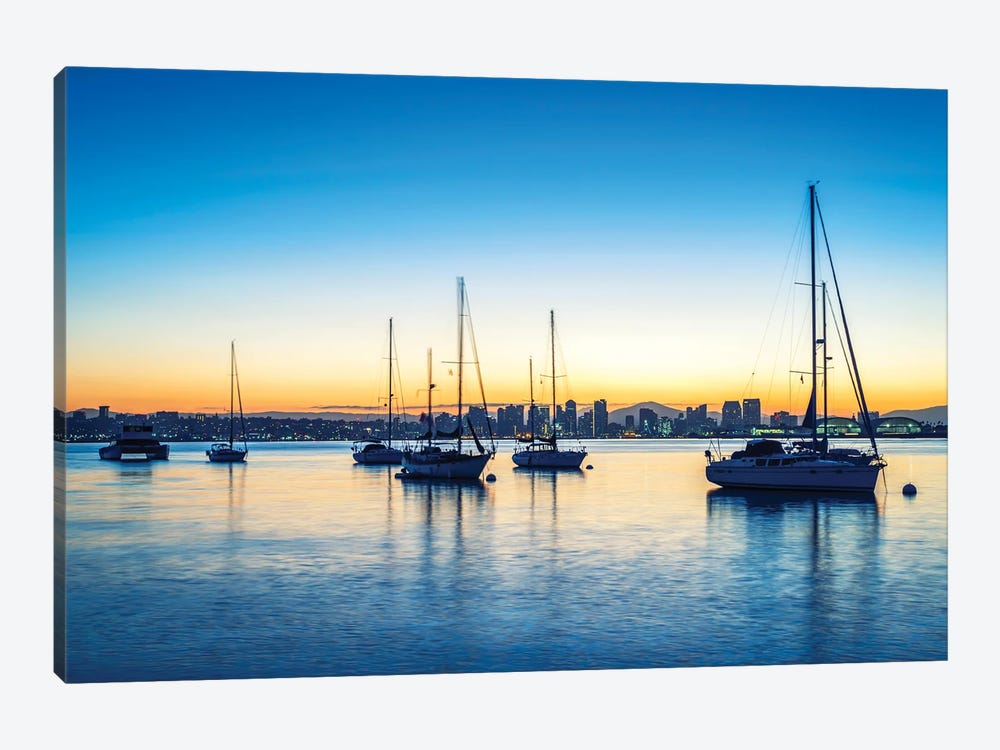 The Blue Hour At San Diego Harbor by Joseph S. Giacalone 1-piece Canvas Artwork