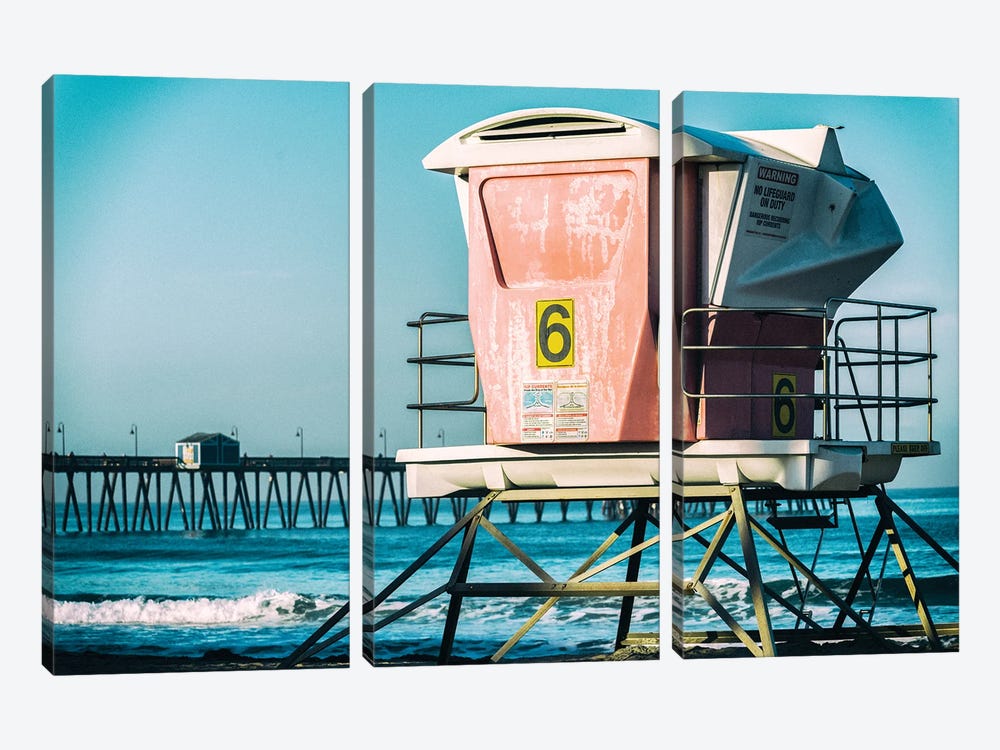 6 Pink At Imperial Beach by Joseph S. Giacalone 3-piece Canvas Wall Art