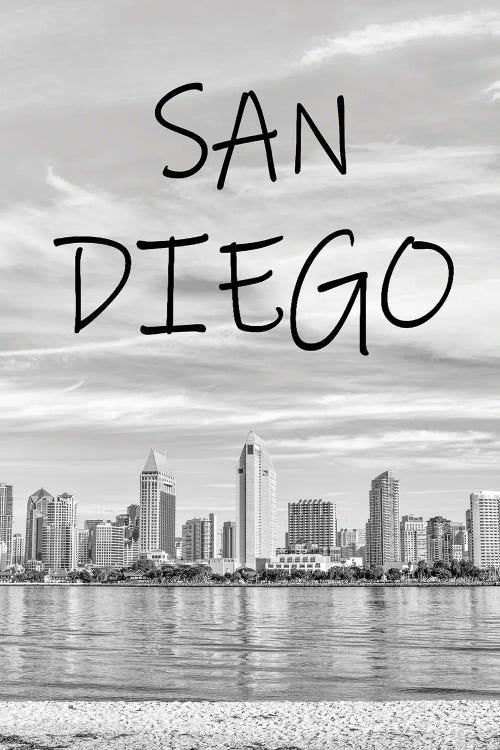 Classic Black And White, San Diego Skyline