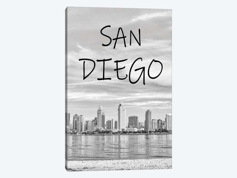 Classic Black And White, San Diego Skyline by Joseph S. Giacalone 1-piece Canvas Print