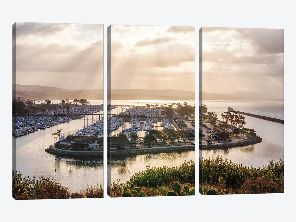 Heavenly Morning At Dana Point Harbor by Joseph S. Giacalone 3-piece Canvas Art Print