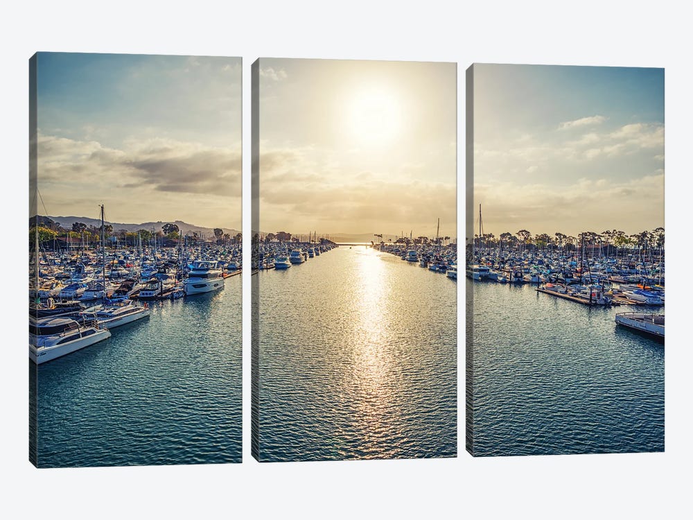 Nautical Morning At Dana Point Harbor by Joseph S. Giacalone 3-piece Canvas Wall Art