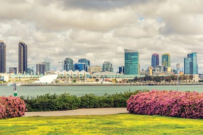 The Colors Of Spring, San Diego Skyline by Joseph S. Giacalone multi panel art