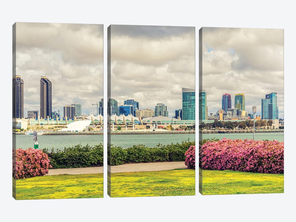 The Colors Of Spring, San Diego Skyline by Joseph S. Giacalone 3-piece Canvas Artwork