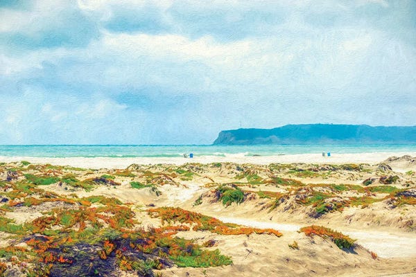 Joseph S. Giacalone: Spring Day At Coronado Central Beach, Painterly Style by Joseph S. Giacalone