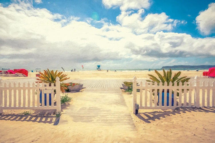 Springtime Beauty At Coronado Central Beach, Painterly Style