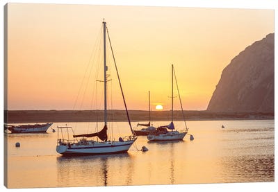 End Of The Day, Morro Bay Sunset Canvas Art Print - Joseph S Giacalone