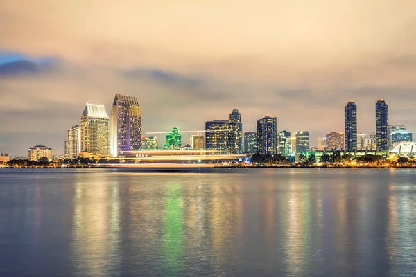 San Diego Skylines: Lights Of The San Diego Skyline by Joseph S. Giacalone