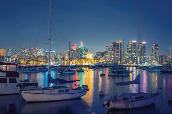 San Diego: December Nights, San Diego Harbor by Joseph S. Giacalone