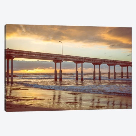 Ocean Beach Pier Sunset, San Diego California Canvas Print #JGL478} by Joseph S. Giacalone Canvas Art