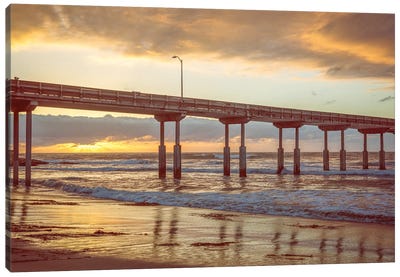 Ocean Beach Pier Sunset, San Diego California Canvas Art Print - Joseph S Giacalone