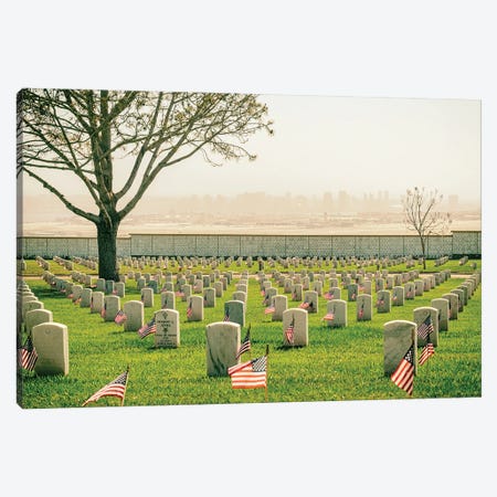Flags For Memorial Day, Fort Rosecrans National Cemetery Canvas Print #JGL483} by Joseph S. Giacalone Art Print
