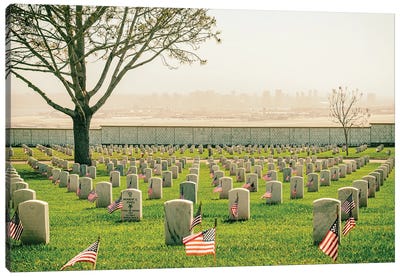 Flags For Memorial Day, Fort Rosecrans National Cemetery Canvas Art Print - Joseph S Giacalone