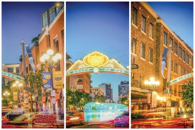 Gaslamp Quarter Triptych by Joseph S. Giacalone multi panel art