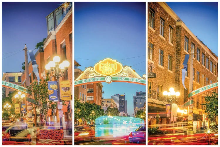 Gaslamp Quarter Triptych by Joseph S. Giacalone wall art
