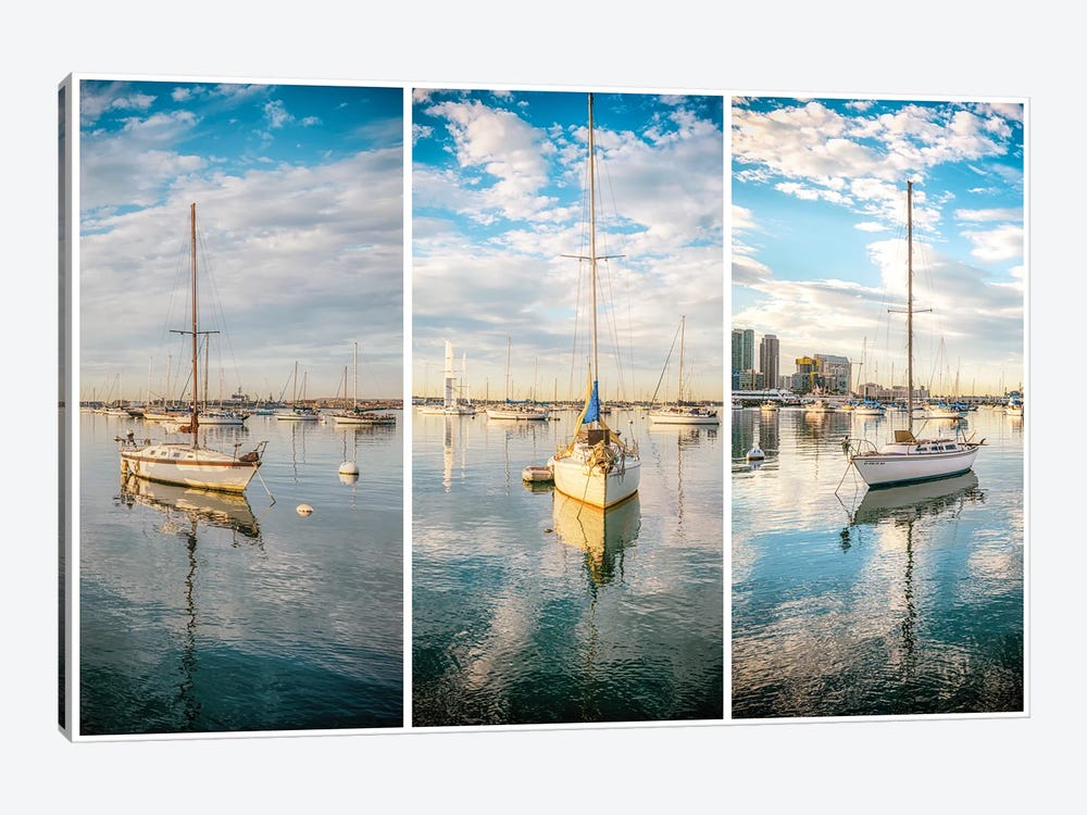 San Diego Harbor Nautical Triptych by Joseph S. Giacalone 1-piece Art Print