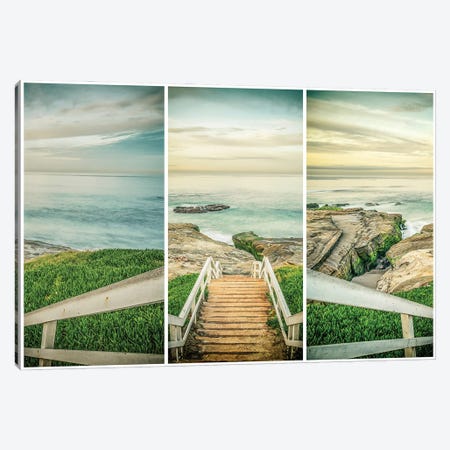 Down To Windansea Beach Triptych Canvas Print #JGL497} by Joseph S. Giacalone Canvas Print