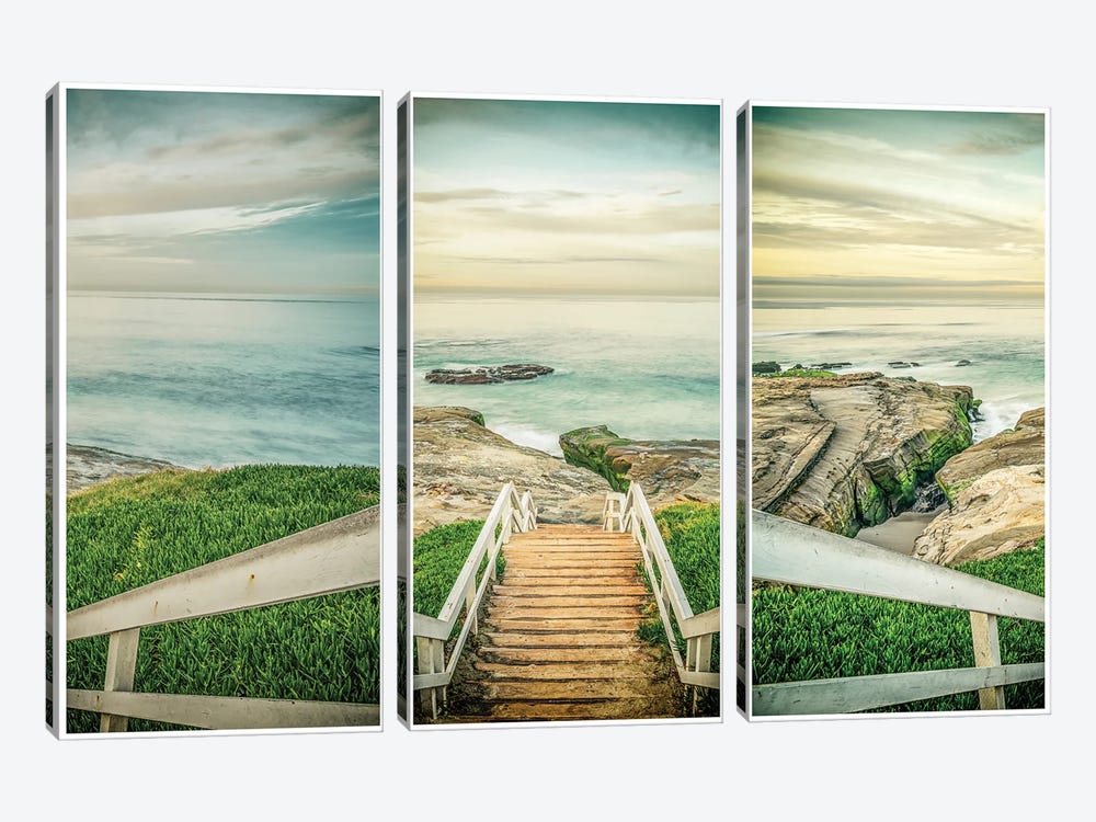 Down To Windansea Beach Triptych by Joseph S. Giacalone 3-piece Art Print
